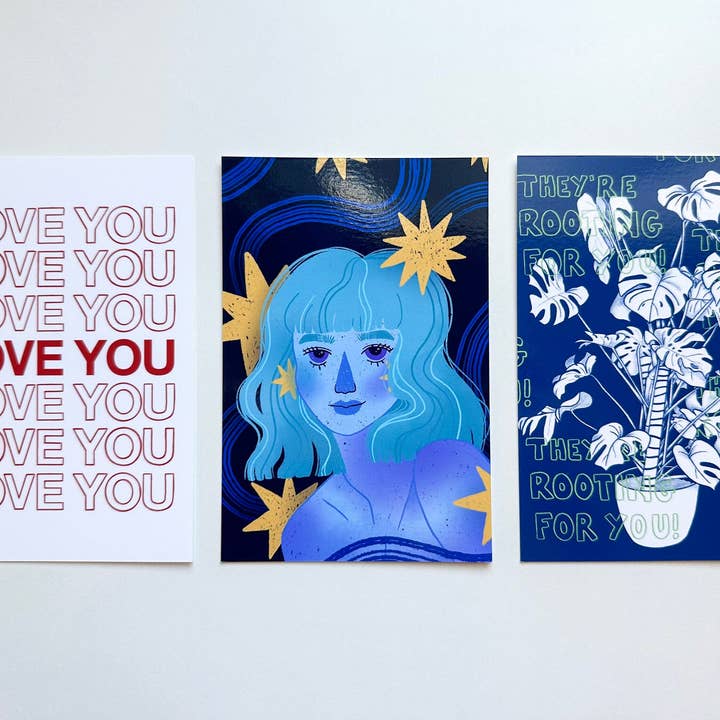 lu bremer design - Wholesale Art Print - love you mini art print - 4x6 postcard size7