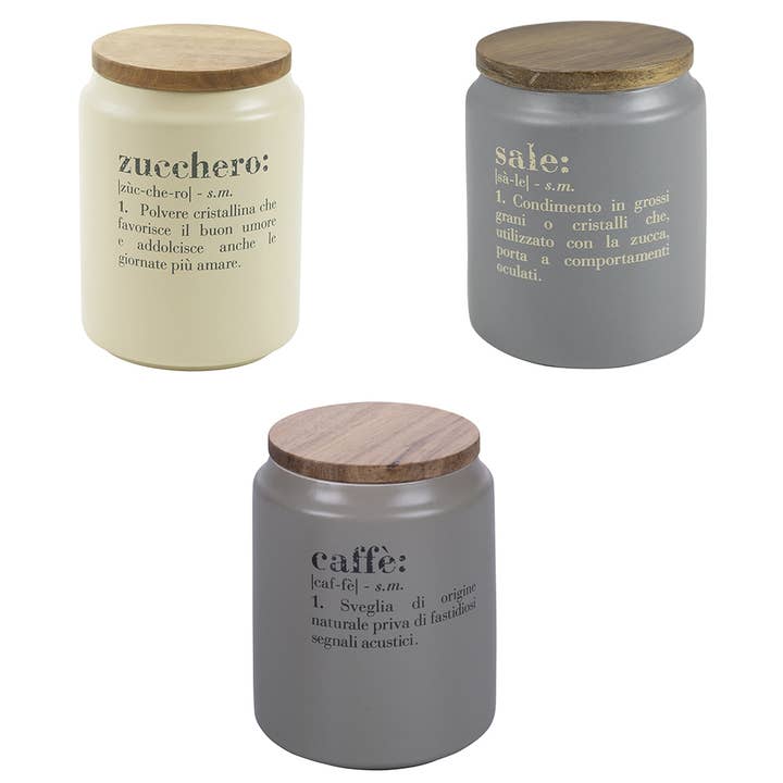 VICTIONARY SET 3 JARS 1.1L WITH BAMBOO LID for wholesale by VdE Tivoli 1996