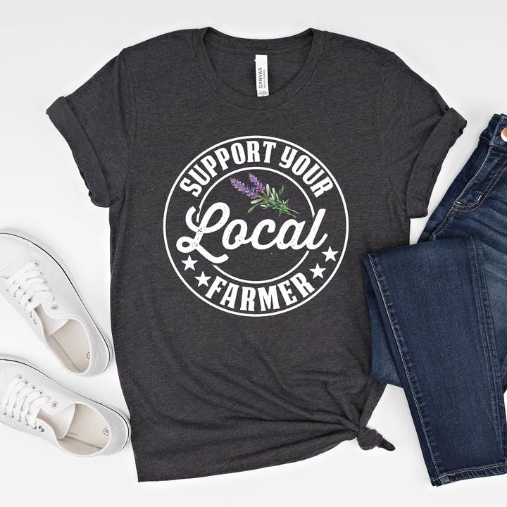 One Nine - Wholesale T-shirt met print - Dames - Steun je Local Farmers T-shirt (lavendel)6