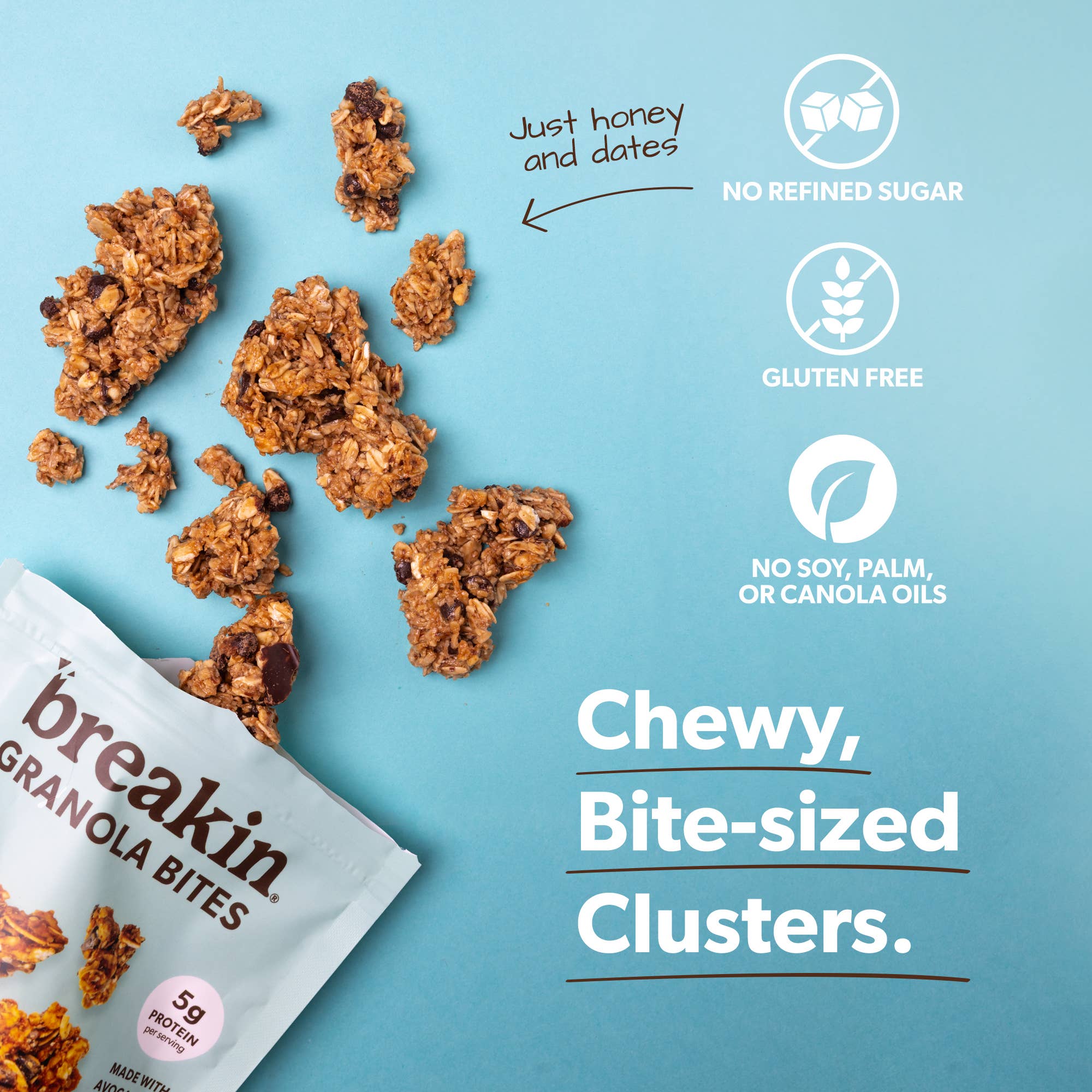 Breakin Snacks - Wholesale Granola - Dark Chocolate Peanut: Protein & Fiber Granola Bites (10pk)2