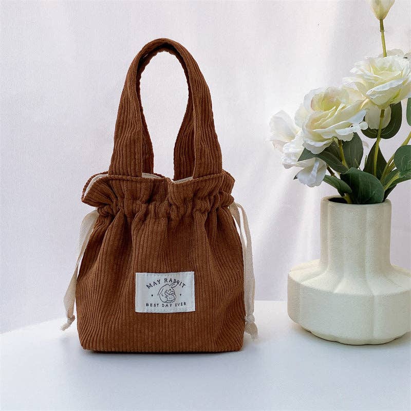 Funkyrel® Atzbranding Limited - Wholesale Drawstring bag – women's - Corduroy Drawstring Handheld Storage Bag16