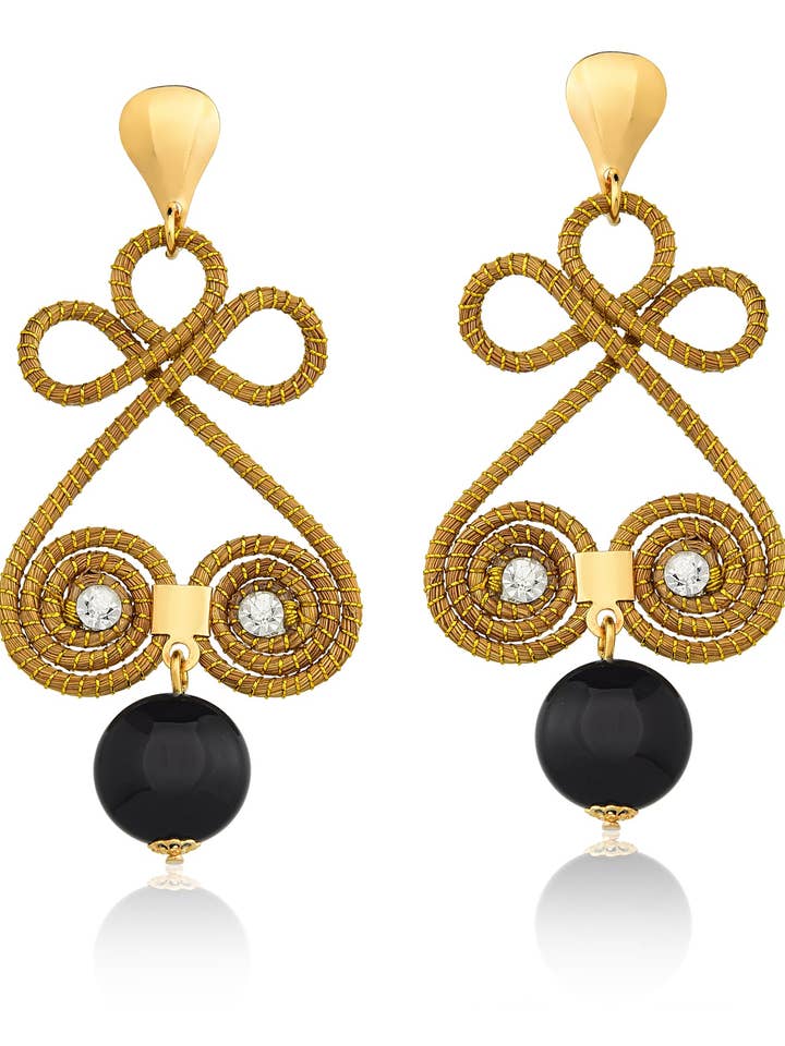 Golden Grass Amelie organic earrings for wholesale by Aline CELI