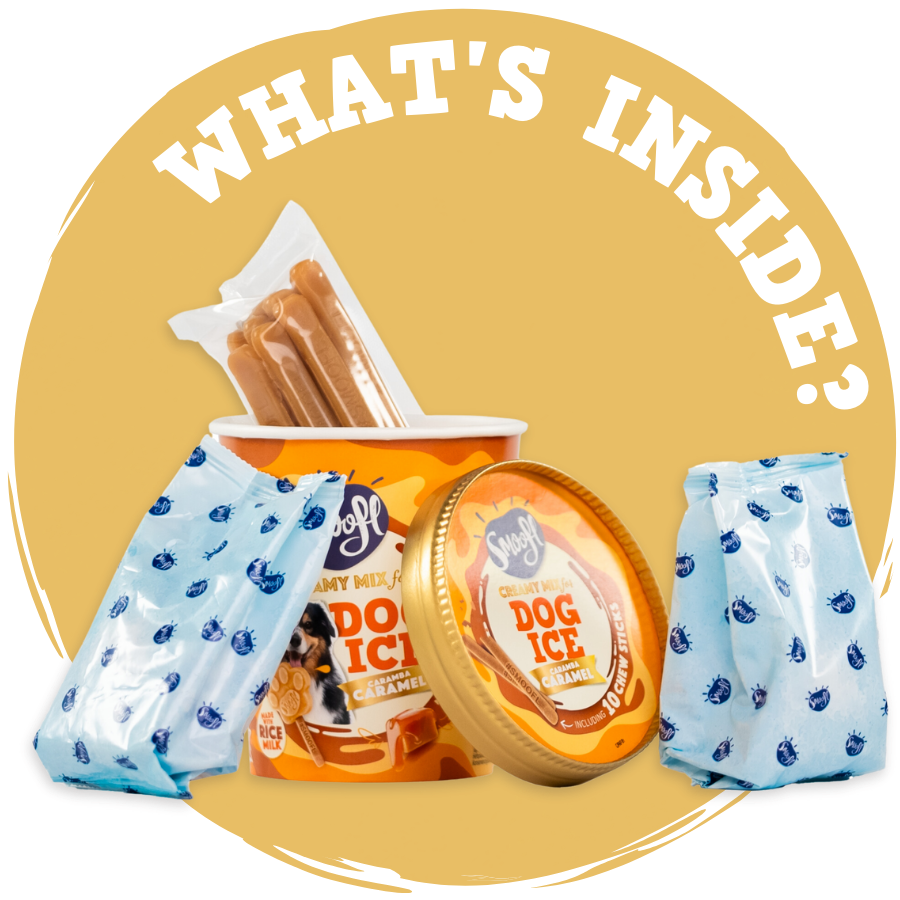 Smoofl - Vente Friandises – chien - Mélange crémeux caramel pour glace pour chiens1