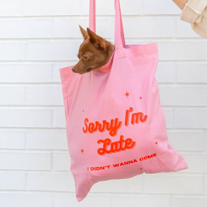 Party Mountain Paper co. - Wholesale Tote Bag - Unisex - Sorry I'm Late Organic Cotton Tote | Last Chance
