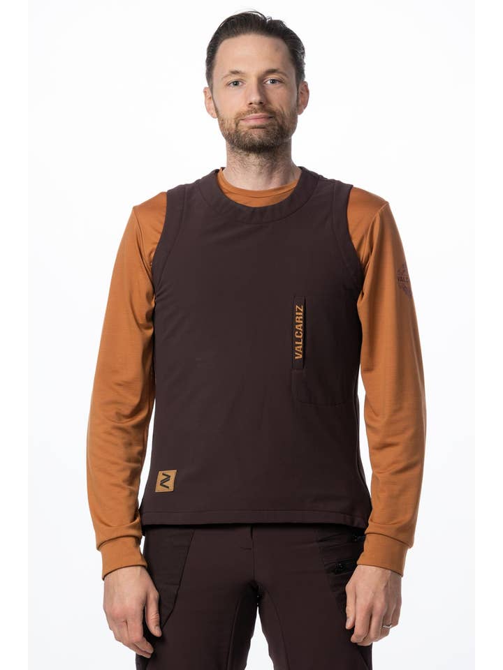 Violette Schokolade Ärmellose Weste aus Merinowolle | Valcariz Maestral für den Großhandel auf Faire2