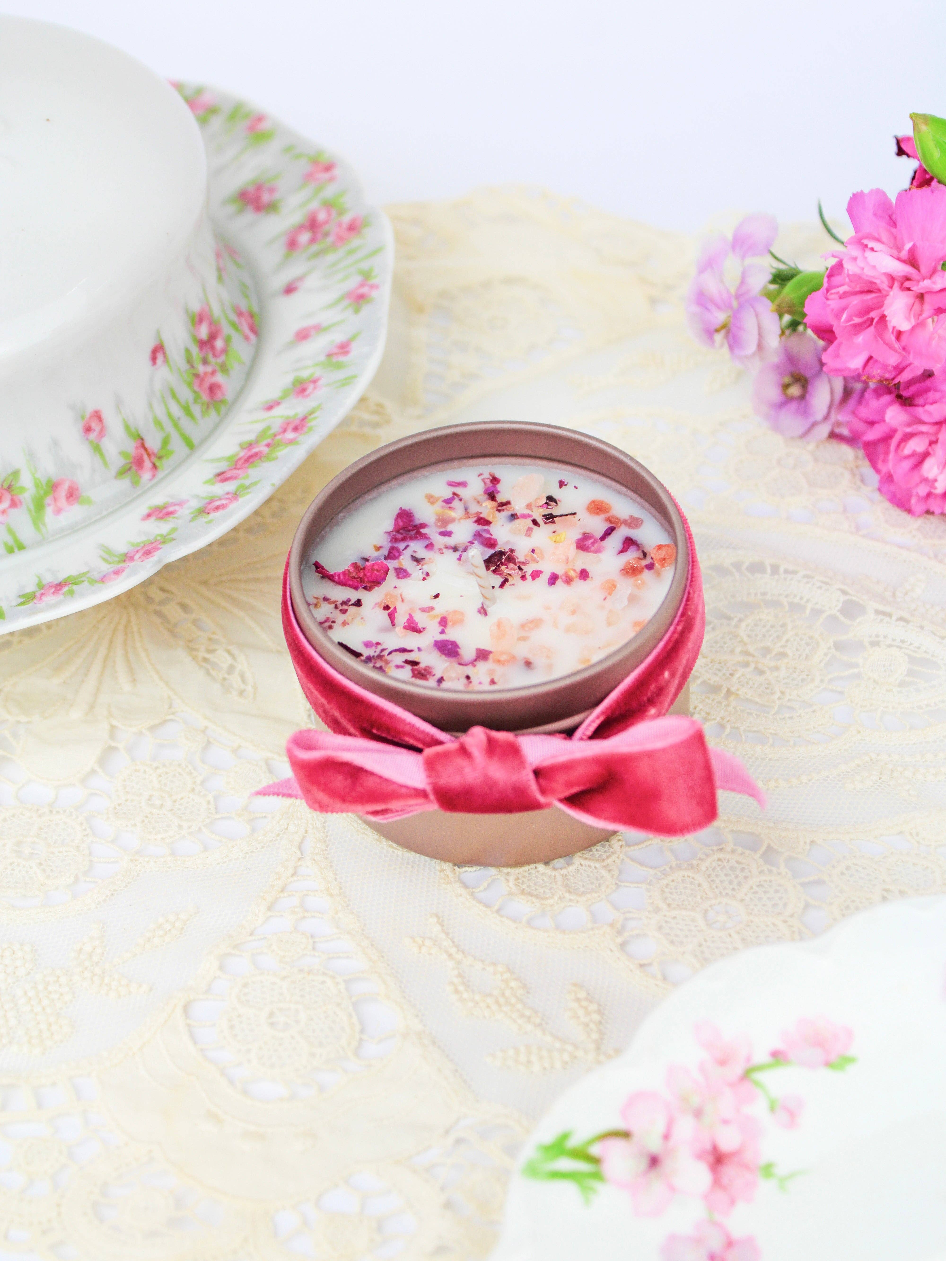 Ash & Rose - Wholesale Jar/Filled Candle - Unlabeled 4 oz Botanical Soy Wax Candles - Party Favors, Wedding, Birthday, Bulk Gifts, White Label, Customizable, Handmade13