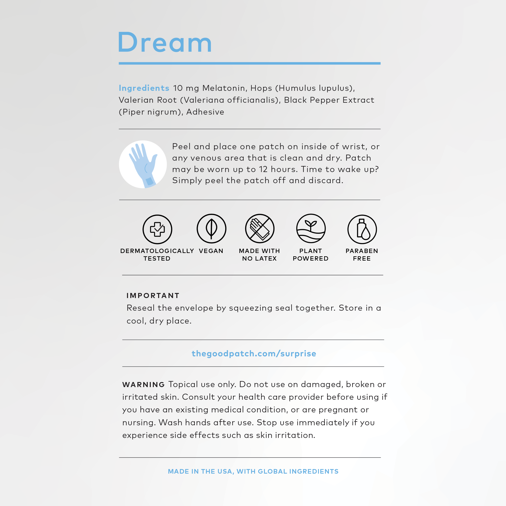 The Good Patch - Wholesale Oral Supplement/Vitamin - Dream Wearable Wellness Patch6