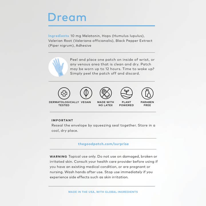 The Good Patch - Wholesale Oral Supplement/Vitamin - Dream Wearable Wellness Patch6