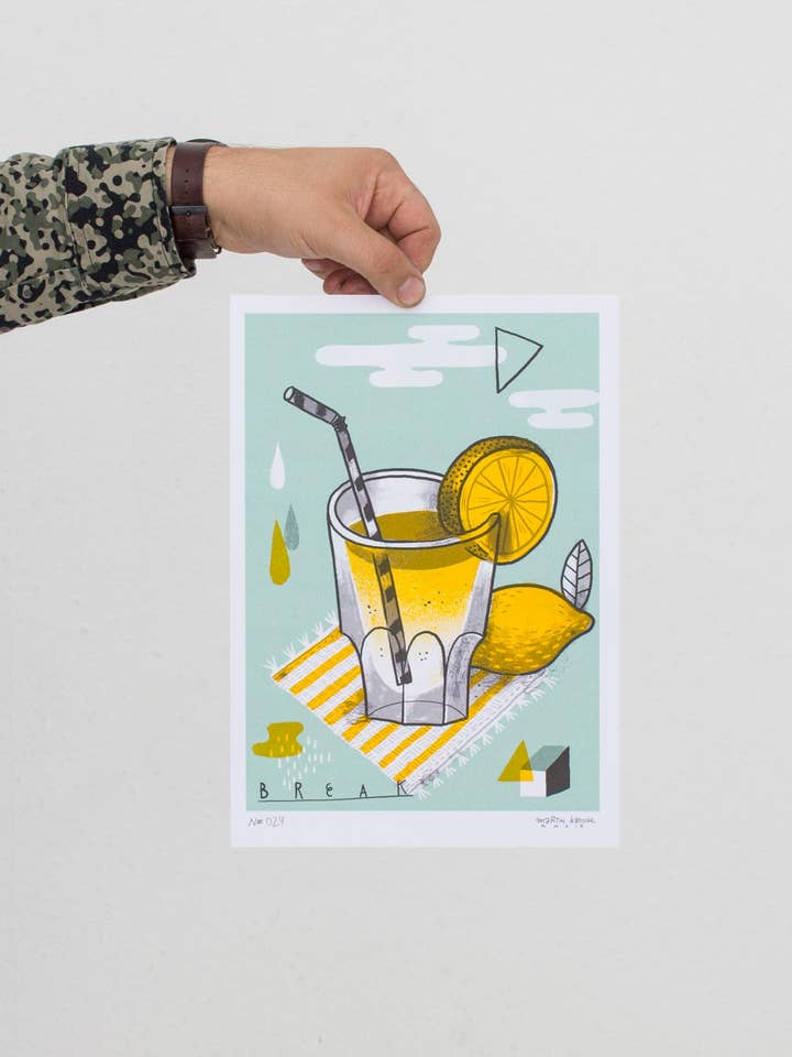Schablontryck »Citronlemonad« DINA4 (21 x 29,7 cm) för wholesale av Martin Krusche Illustration
