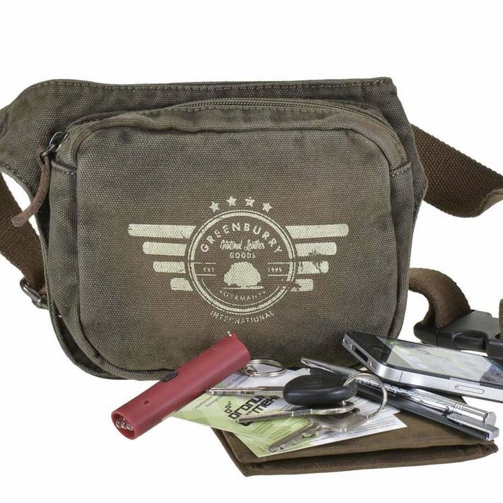 Vintage aviator waist bag camel / khaki for wholesale by Globe Trott-Air