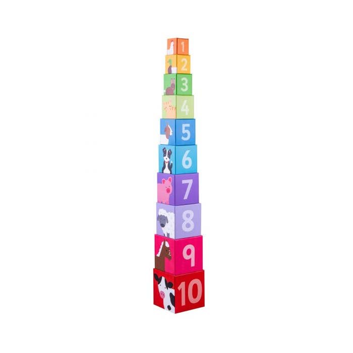 Cubes empilables Farmyard pour la vente par Bigjigs Toys