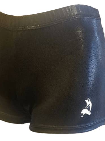 Black Shiny Performance Shorts for wholesale by Foxy's Leotards