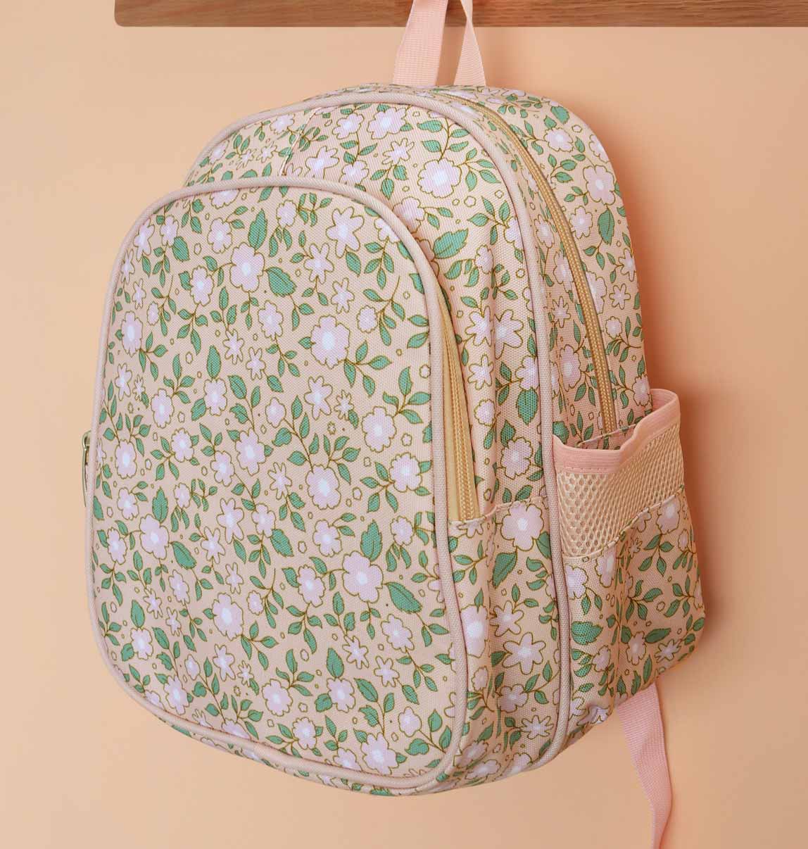 A Little Lovely Company - Wholesale Backpack - Kids - Kids backpack insulated front compartment: Blossoms-pink4