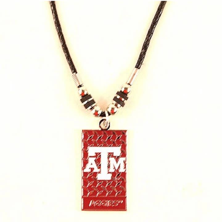 Diamond Plate Styles Necklaces- Texas A&M for wholesale by St. Louis Wholesale LLC