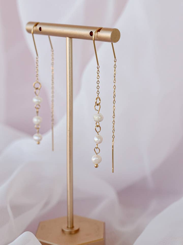 Süßwasserperlen-Ohrringfaden für den Großhandel von Rose and Clay