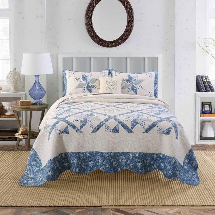 Kasentex - Wholesale Coverlet - Patchwork Bedspread Embroidery Coverlet 100% Cotton