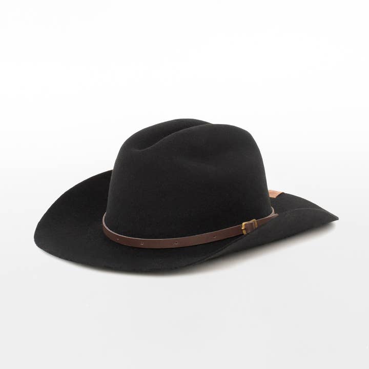 Elegancia Tropical Genuine Panama Hats - Wholesale Cowboy hat – Unisex - Cowboy Black Fine Wool Hat - Unisex