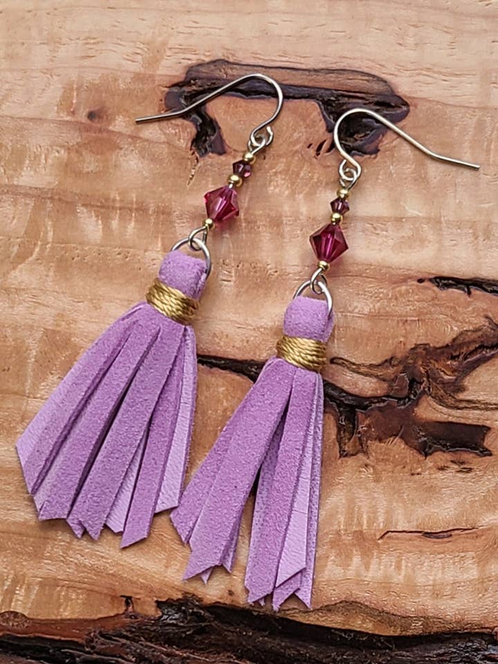 borla de couro (curta) - lavanda por atacado de Coral and Pine Jewelry