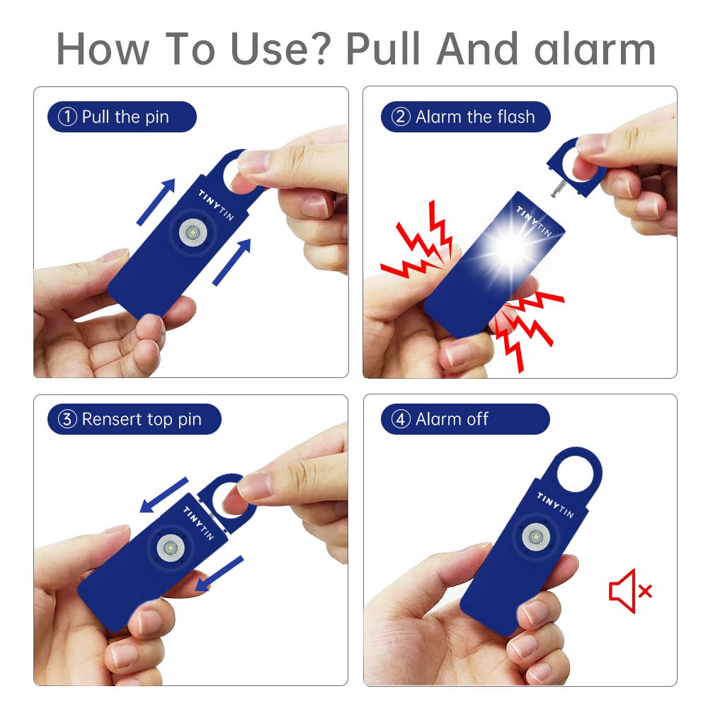 TinyTin - Wholesale Safety Alarm/Gear - TinyTin Personal Safety Alarm - 130 dB Alarm44