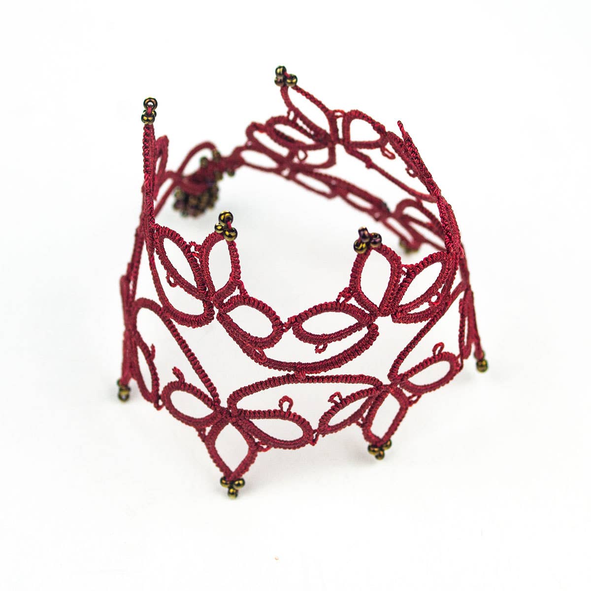 Silk Wool and Bijoux – Großhandel Armreif – „Gardenia“ Silk Tatted Armband2