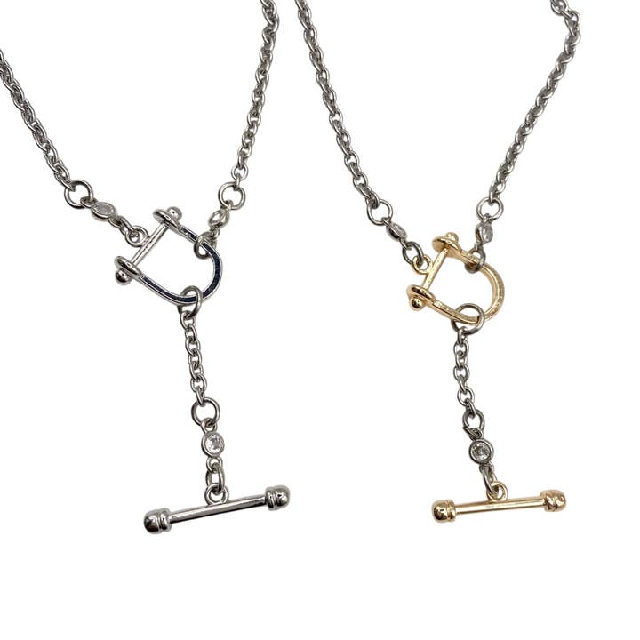 Collier mors de cheval à chaîne à bascule équestre en métal mélangé pour la vente par VB&CO Designs Handmade Jewelry