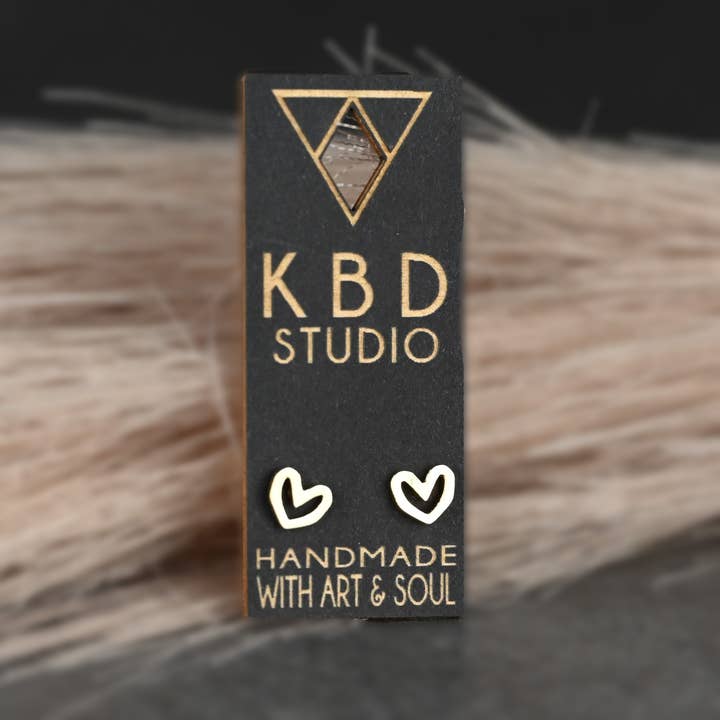 KBD Studio - Wholesale Stud/Post Earrings - Small Hand Drawn Heart Studs2