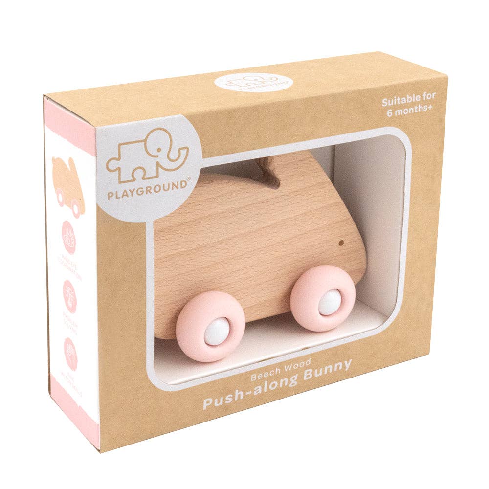 Living Textiles - Wholesale Wood Toy - Kids - Push Along Wooden Bunny7