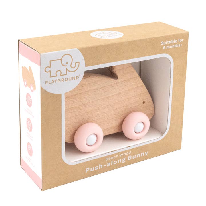 Living Textiles - Wholesale Wood Toy - Kids - Push Along Wooden Bunny7