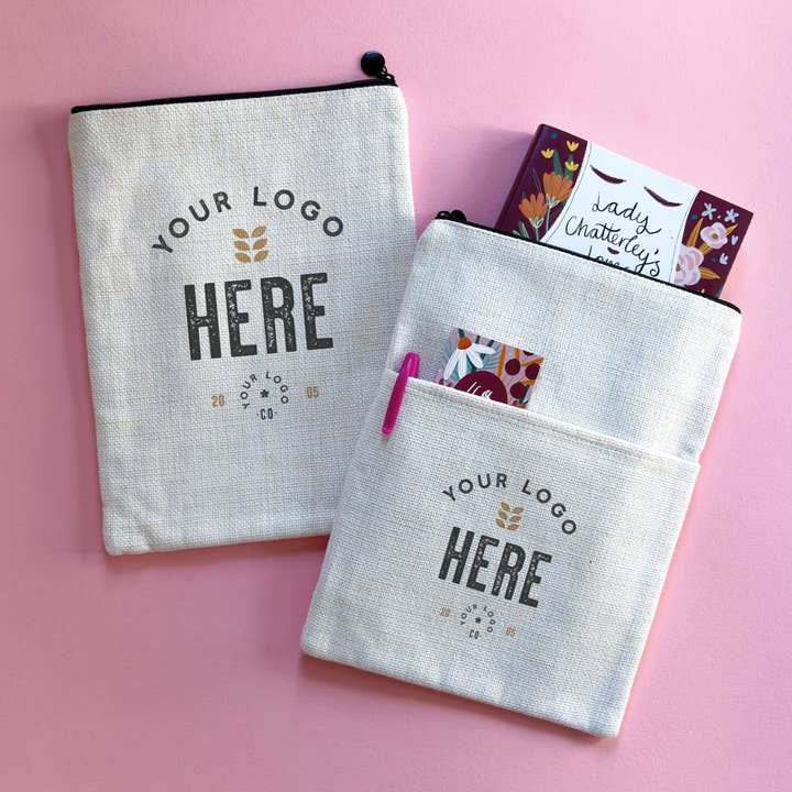 Custom Logo Book Sleeve for Bookstores for wholesale by Bookishly (No US Import Fees)