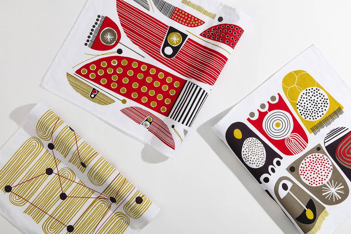 Mezzaluna Studio - Wholesale Tea Towel - Canoes Tea Towel2