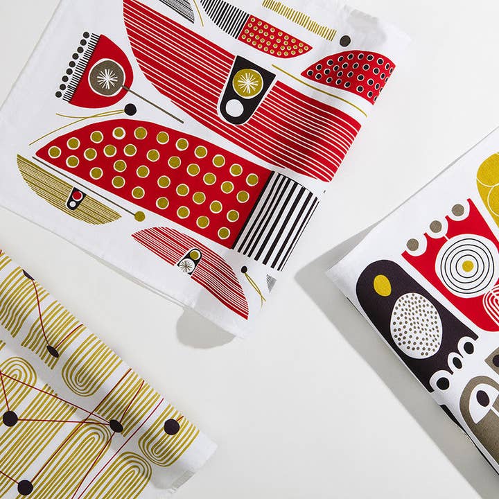 Mezzaluna Studio - Wholesale Tea Towel - Canoes Tea Towel2