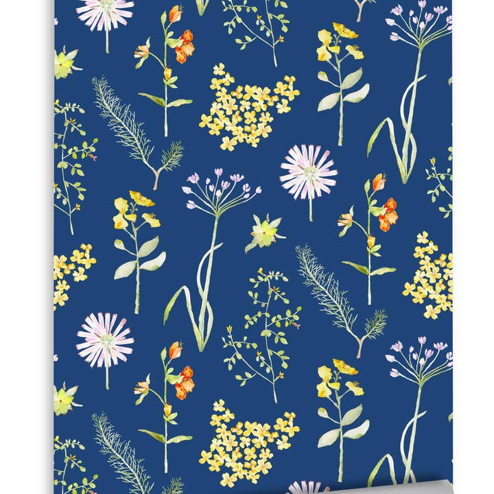 Mirasol Wallpaper - Azul for wholesale by Sarah Drake Design