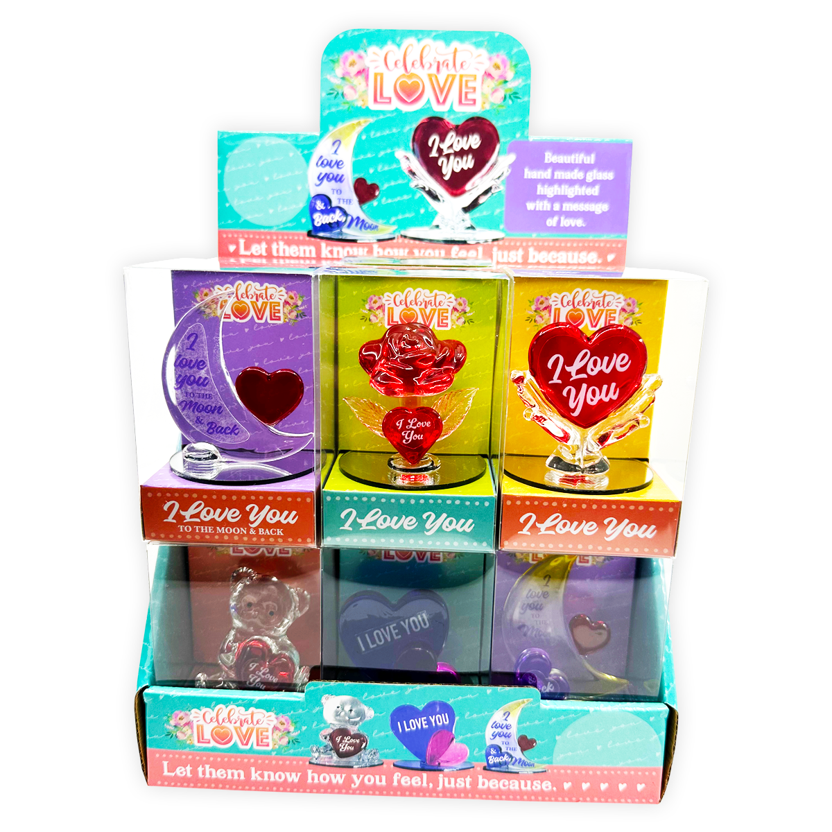 Novelty Brands - Wholesale Retailer Display - Home & Living - Celebrate Love Glass Keepsake Assortment Boxed - 12/Display1