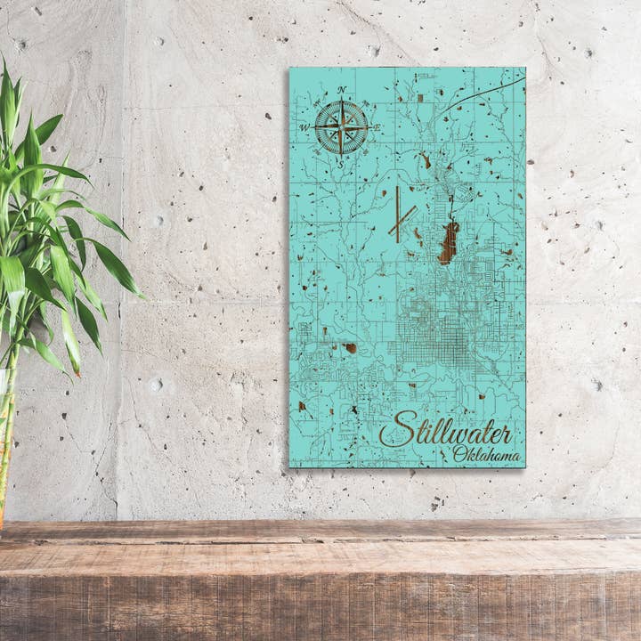 Oklahoma: Stillwater Street Map for wholesale by Fire & Pine