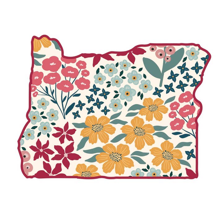 OREGON FLORAL STATE SHAPE for wholesale by Stickerlishious