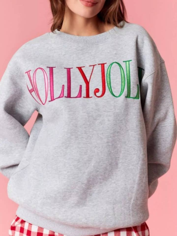 Holly Jolly Crew Neck Christmas Sweatshirt for wholesale by React Activewear