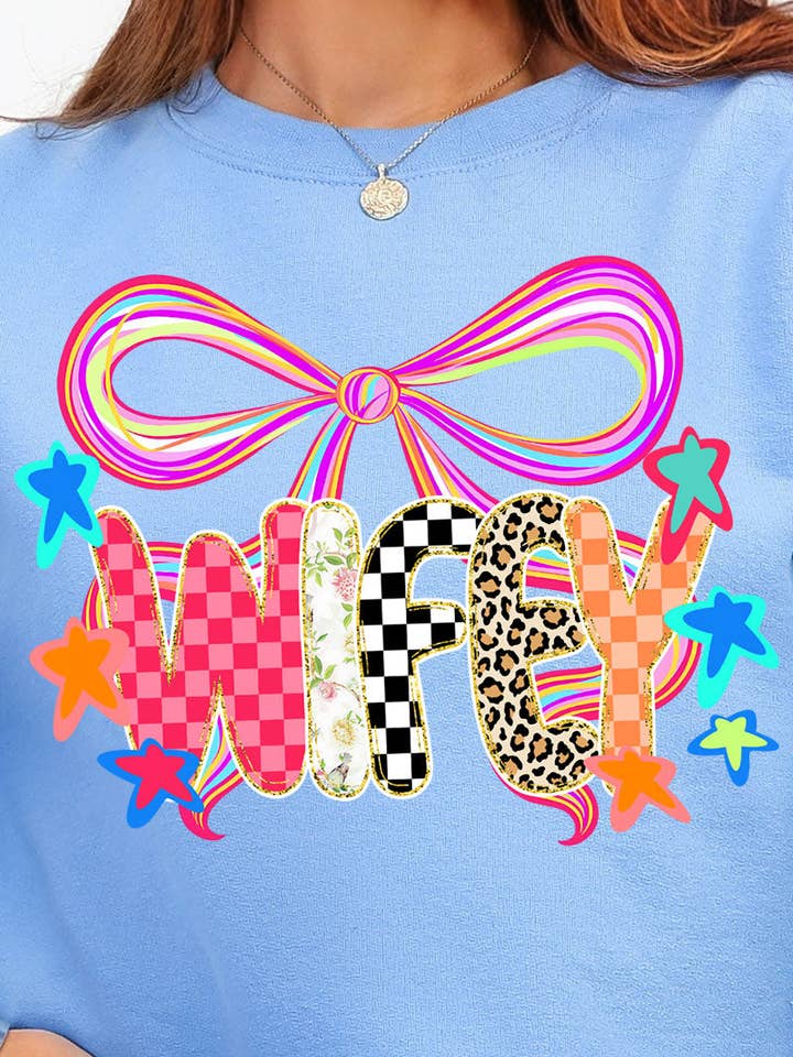 Colorful Preppy Wifey Ready To Press DTF Transfer for wholesale by Wholesale Accessory Market