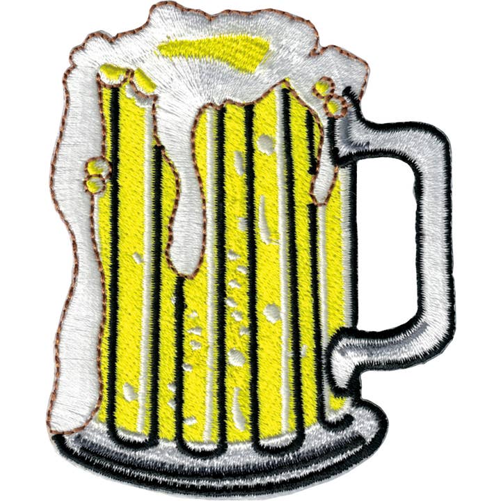 Patch - Beer - Nice Frosty And Overflowing Mug for wholesale by Square Deal Recordings & Supplies