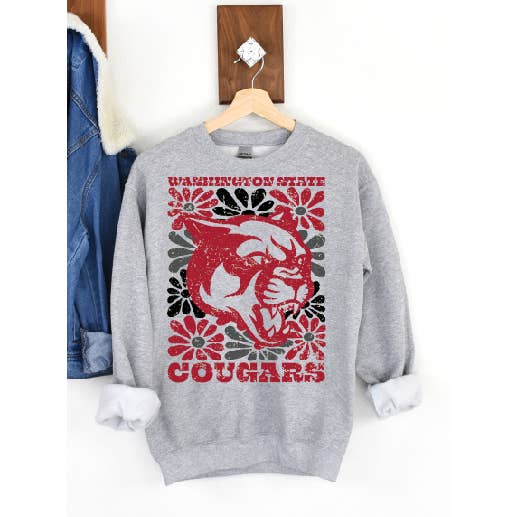 Washington State Cougars Groovy Floral Sweatshirt for wholesale by BB Subs and Screens