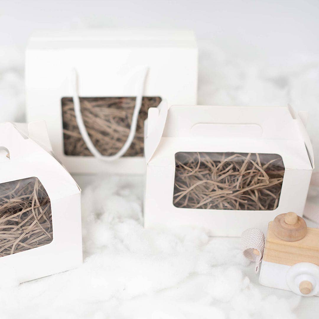 Emartbuy - Wholesale Gift Box - Pack of 12 Brown Kraft Bag Box w/ Clear Window & Rope Handle4