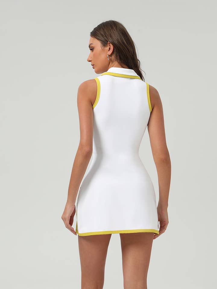 Crave by FW - Wholesale Athletic dress – Women′s - Polo Collar Golf Tennis Dress with Shorts1