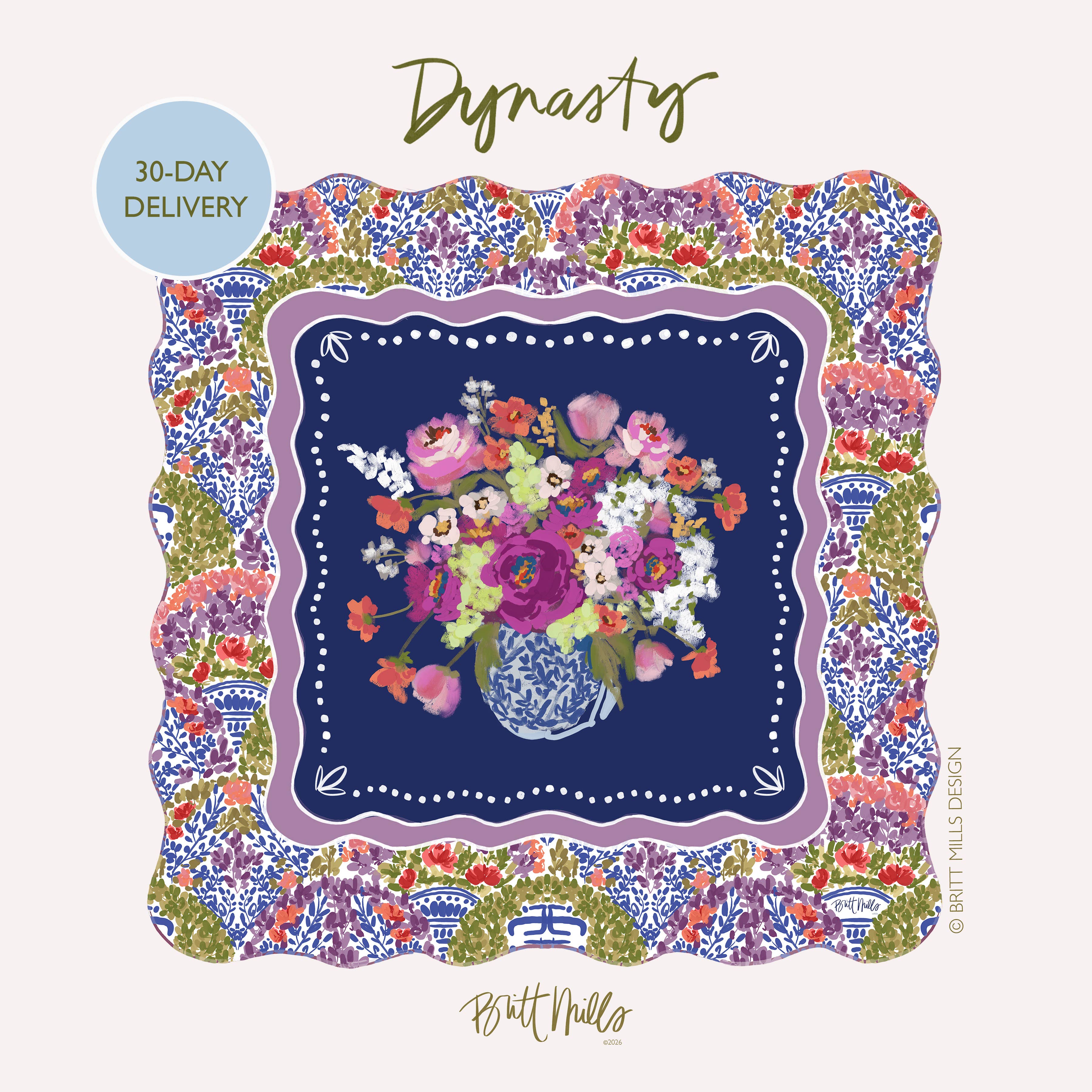 Britt Mills Design - Wholesale Decorative Tabletop Object - Britt Mills Mahjong Mats - MULTIPLE PRINTS (Non-Neoprene)1