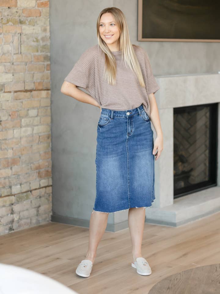 Inherit Clothing Company - Wholesale Skirt - Women's - Rylin Raw Hem Midi Skirt