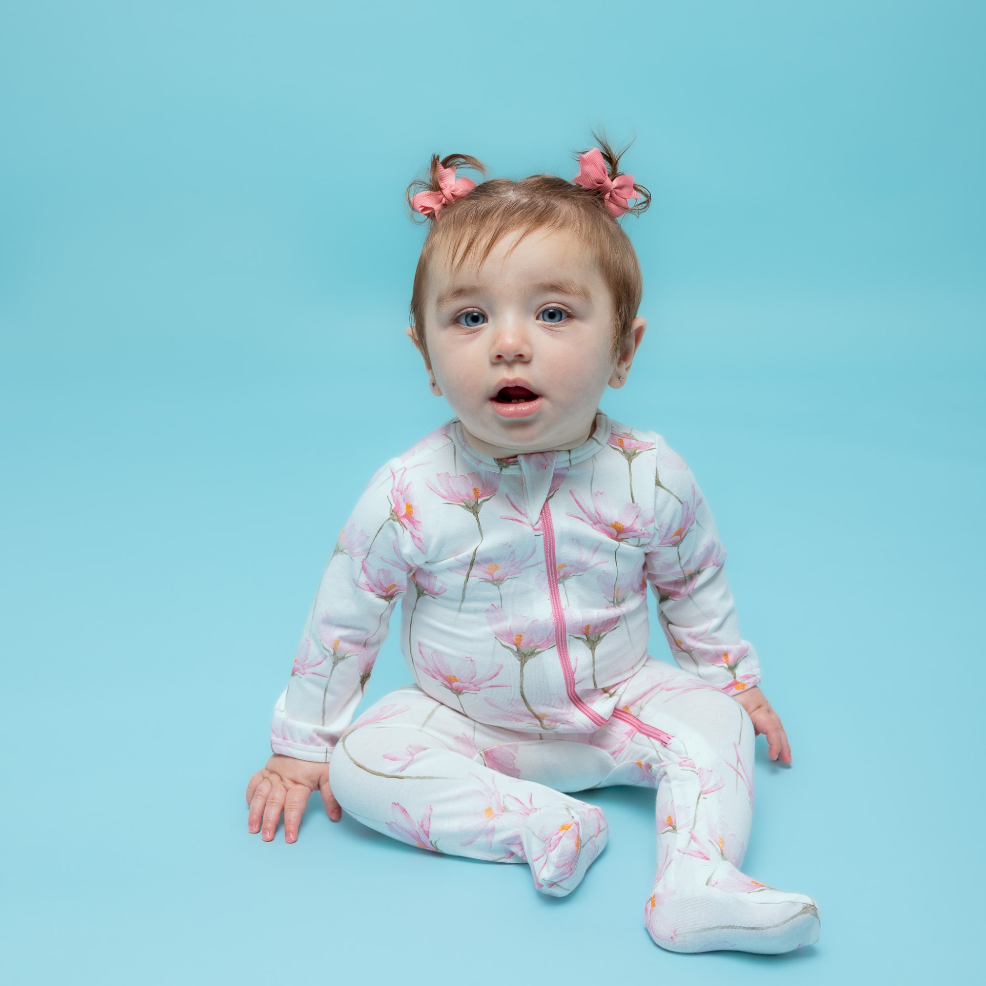 Norani Baby - Wholesale Bodysuit (Footed) - Baby - Pink Petals Organic Footed Onesie3