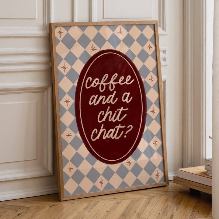 Coffee & Chit Chat | Cosy Home Print for wholesale by Moo and May Studio