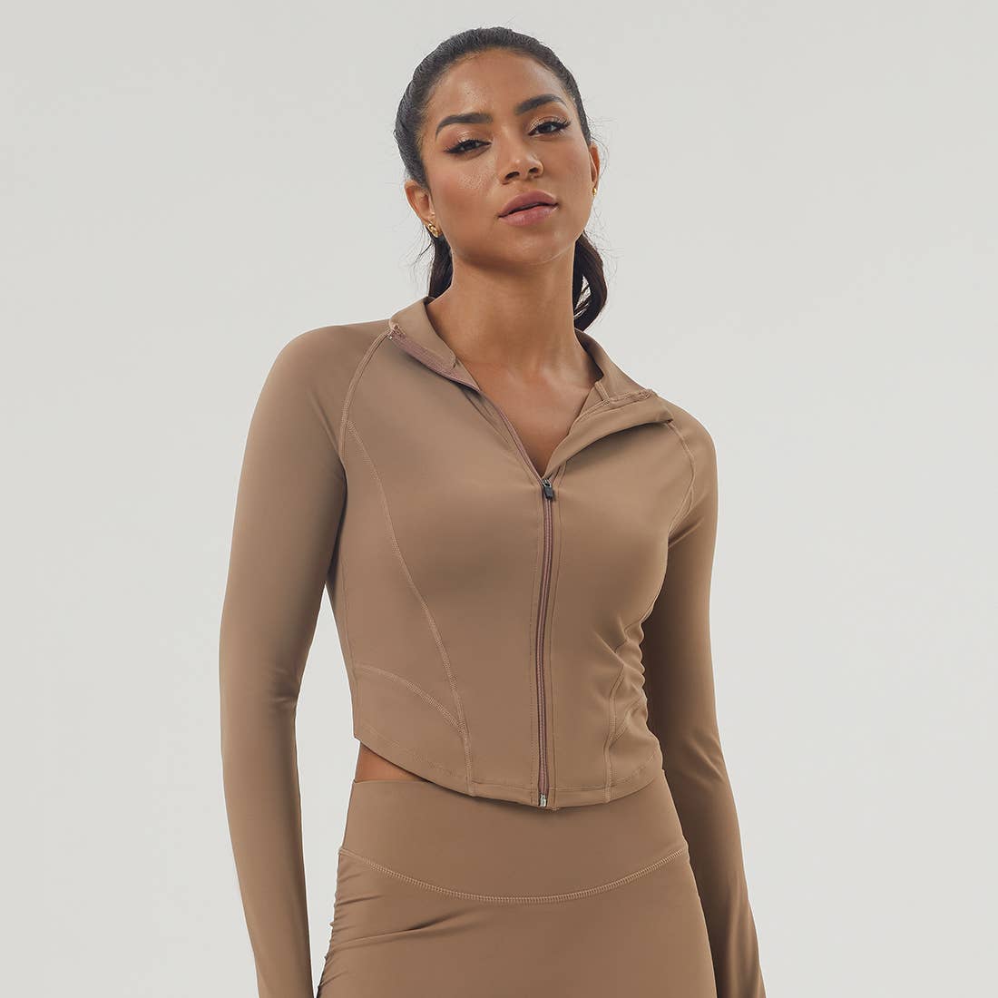 Sodalemon - Wholesale Athletic Jacket - Women's - Fitness Active Top Full Zipper Finger Hole Soft Sport Jacket4