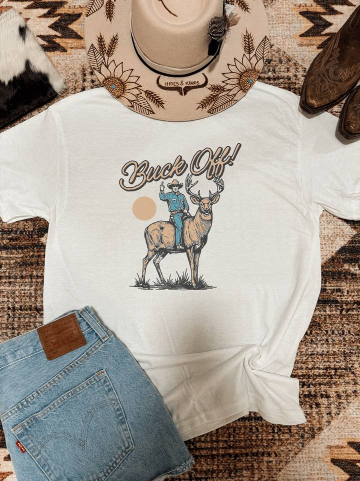 Buck Off Tee for wholesale by Hides and Kinds