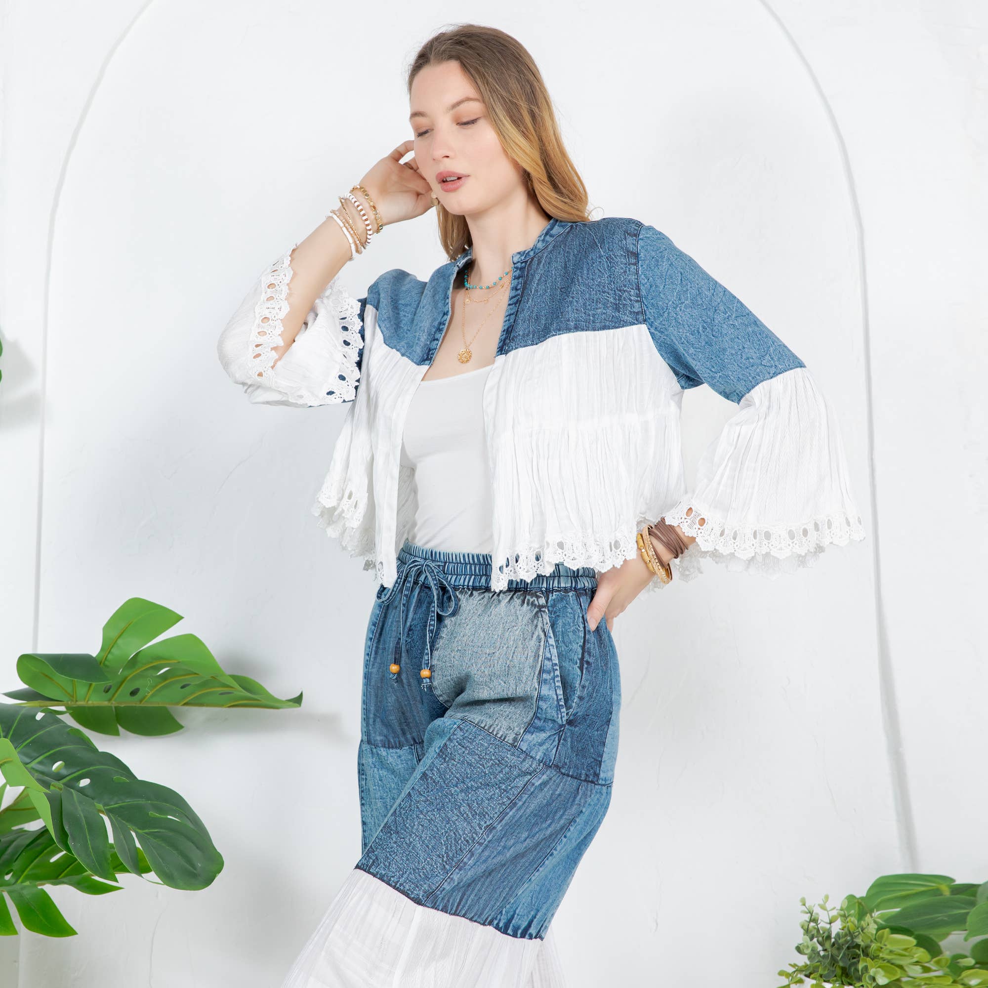 Young Threads - Wholesale Kimono - Women's - Boho Kimono Shrug with Bell Sleeves - New9