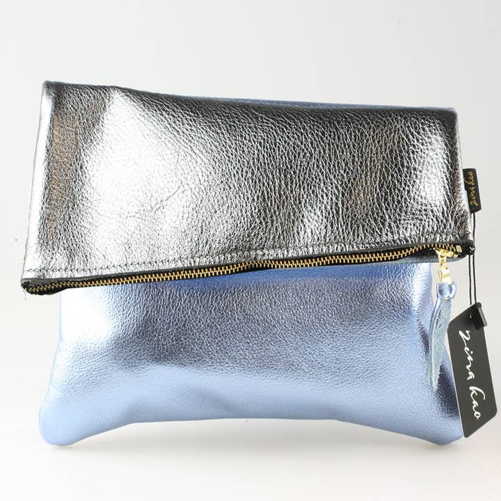The Metallic 2sided Adeline Foldover Clutch for wholesale by Zina Kao Exclusives