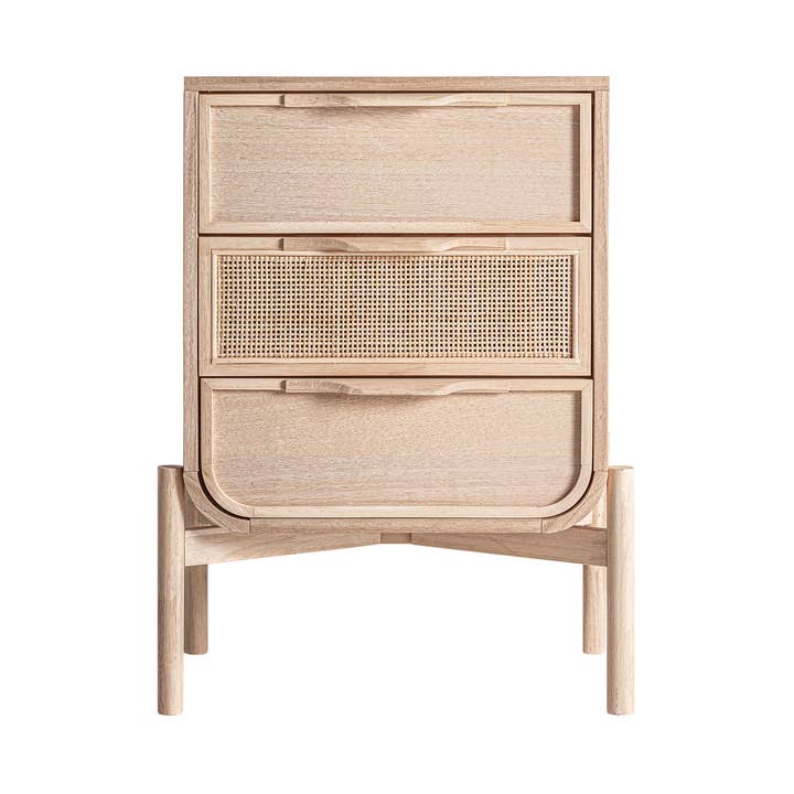 Bedside table in brown ash wood, 52x35x70cm for wholesale by Kodu